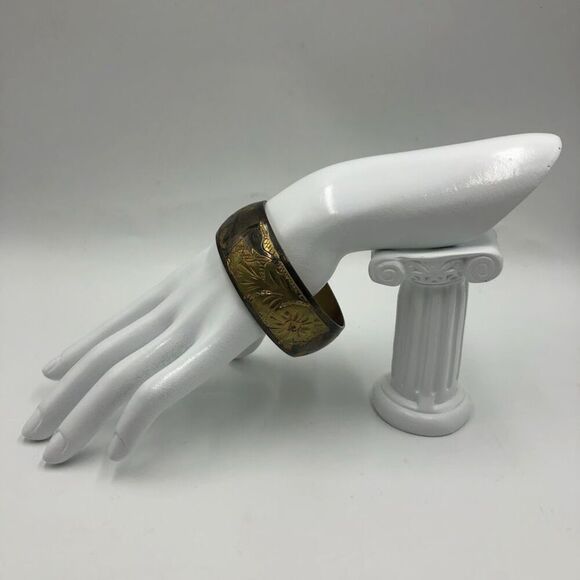 Vintage Elephant Animal Jungle Safari Metal Brass Women's Bangle Bracelet - Picture 5 of 10